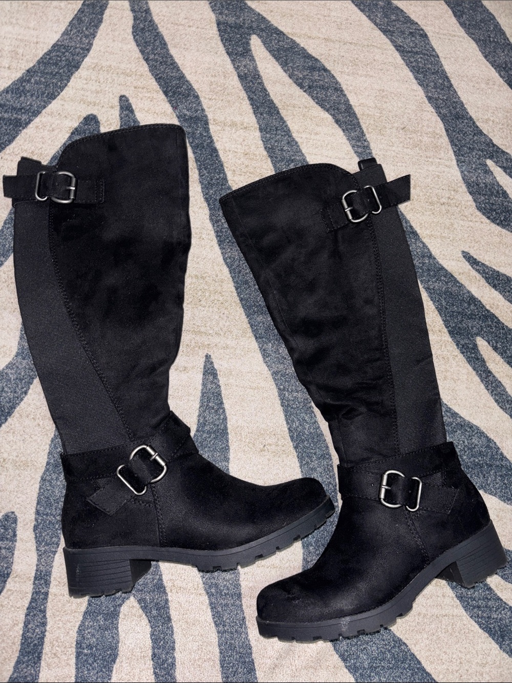 Women’s Black Buckle Riding Boots